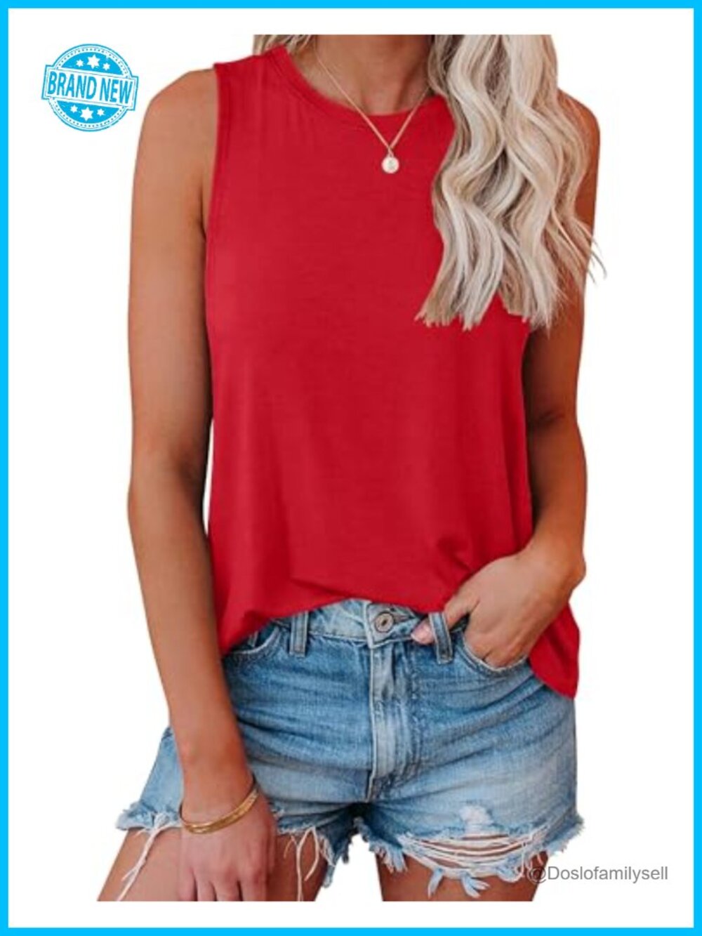 Smile Fish Women Flowy Loose Fit Tank Top Sleeveless Summer Tops